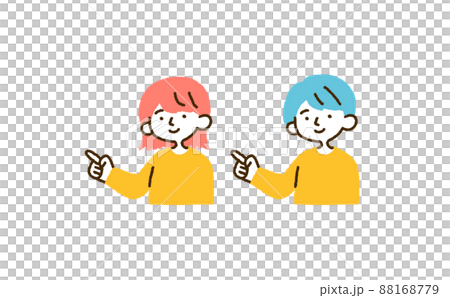指點人插圖女性男性 指點人插圖女性男性 88168779