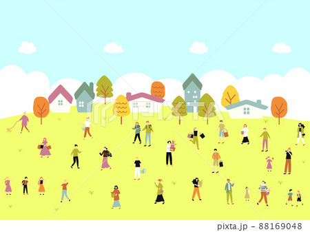可愛らしい町並みと多様な人達 可愛らしい町並みと多様な人達 88169048