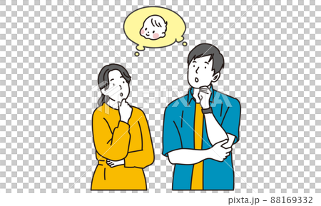 考慮嬰兒的亞洲夫婦 考慮嬰兒的亞洲夫婦 88169332