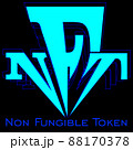lettering of the nft logo with contours on a dark background 88170378