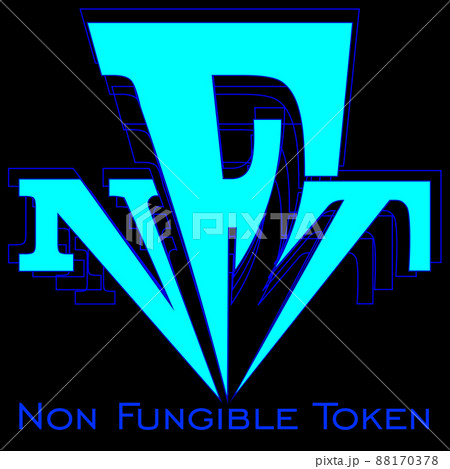 lettering of the nft logo with contours on a dark background lettering of the nft logo with contours on a dark background 88170378