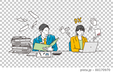 DX化で業務改善をするアジア人ビジネスパーソン 88170970