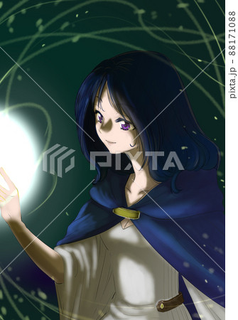 魔術師 光の玉のイラスト素材 1710