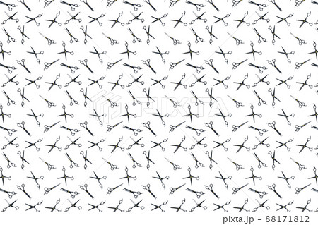 Background made from black scissors. professional hairdresser black scissors isolated on white. Black barber scissors, close up. pop art background Background made from black scissors. professional hairdresser black scissors isolated on white. Black barber scissors, close up. pop art background 88171812