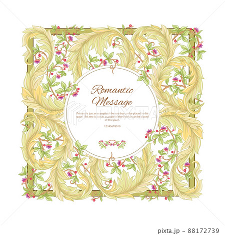 Decorative flowers and leaves in art nouveau style, vintage, old, retro style. 88172739