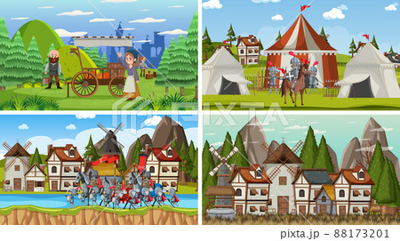 Set of different scene medieval Set of different scene medieval 88173201