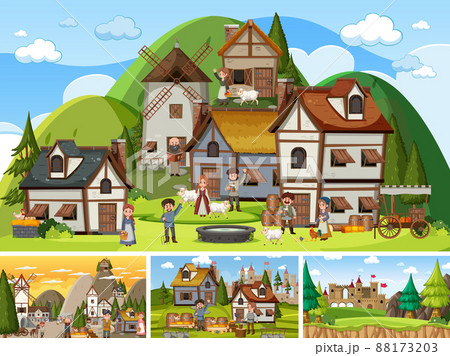 Set of different scene medieval Set of different scene medieval 88173203