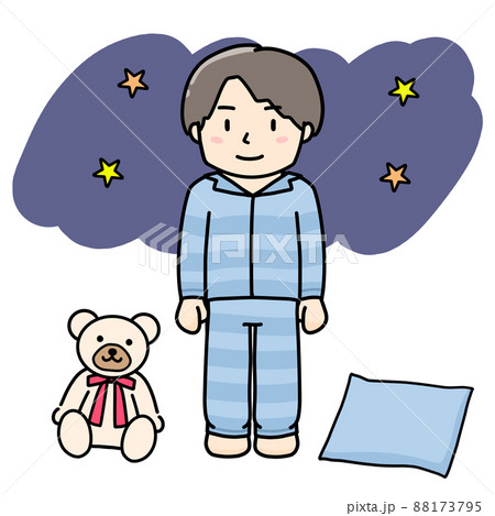 パジャマを着た男の子　夜 88173795