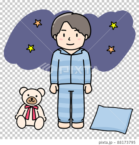 パジャマを着た男の子　夜 88173795