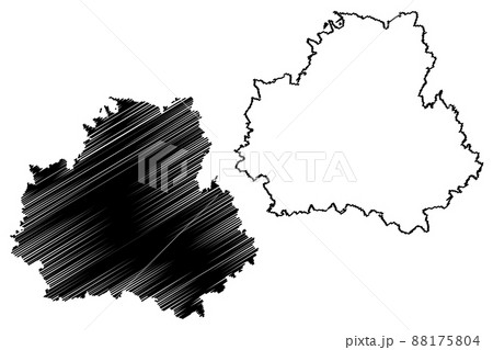 Bautzen district (Federal Republic of Germany, rural district Swabia, Free State of Saxony) map vector illustration, scribble sketch Bautzen map 88175804