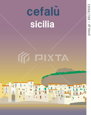 チェファル― cefalu シチリア scilia イタリア italia 夕景 チェファル― cefalu シチリア scilia イタリア italia 夕景 88176683
