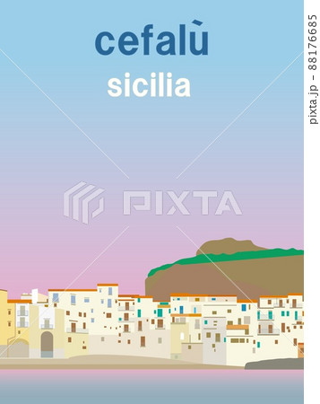 チェファル― cefalu シチリア scilia イタリア italia 夕景 チェファル― cefalu シチリア scilia イタリア italia 夕景 88176685