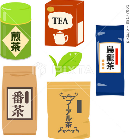 チャノキから作るお茶のイラストセット 88177001