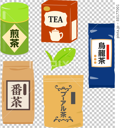 チャノキから作るお茶のイラストセット 88177001