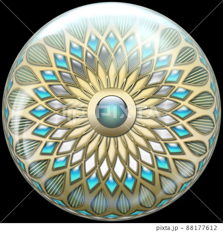 Glossy button with colorful embellishment 88177612