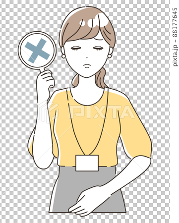 帶有十字標記的休閒女性辦公室工作人員(上身) 帶有十字標記的休閒女性辦公室工作人員(上身) 88177645