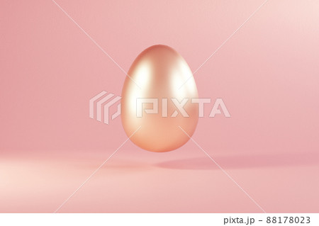 Easter golden glitter egg flying on pink background. Minimal easter concept. Happy Easter card with copy space for text. Levitating egg. Easter golden glitter egg flying on pink background. Minimal easter concept. Happy Easter card with copy space for text. Levitating egg. 88178023