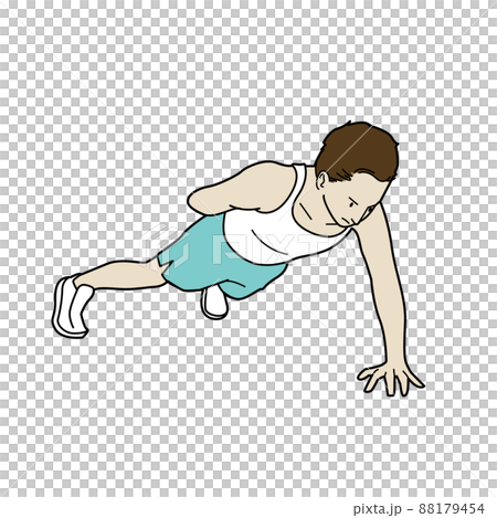 片手で腕立て伏せをする人 イラスト 片手で腕立て伏せをする人 イラスト 88179454