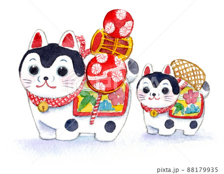 こま犬　水彩  イラスト 88179935