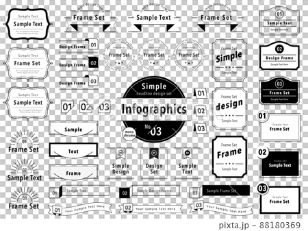 Infographics Simple Heading Frameset Monochrome 88180369