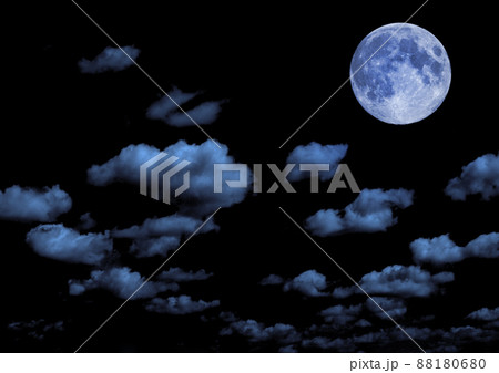 The moon in the night sky 88180680