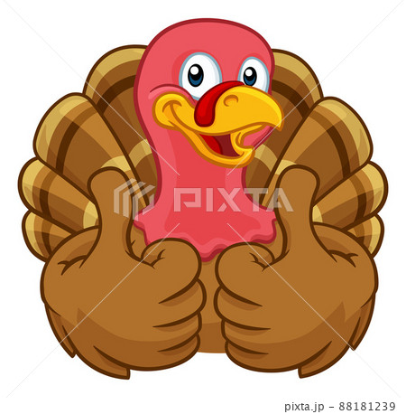 Turkey Thanksgiving or Christmas Cartoon Character 88181239