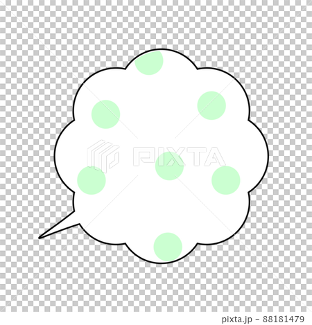 イラスト素材｜かわいいガーリーな水玉カラフルな吹き出し単品 88181479