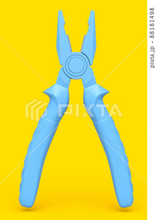Hand tool pliers for repair and installation on yellow monochrome background 88181498