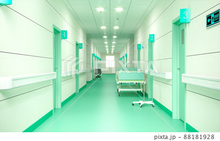 interior corridor of a hospital. interior corridor of a hospital. 88181928
