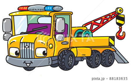 Funny small tow truck with eyes Funny small tow truck with eyes 88183635