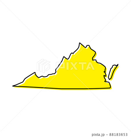 Simple outline map of Virginia is a state of United States. Styl Simple outline map of Virginia is a state of United States. Styl 88183653