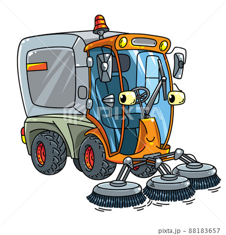 Funny small sweeper car with eyes Funny small sweeper car with eyes 88183657