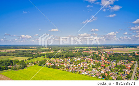 Aerial view of lowland village in northern Germany Aerial view of lowland village in northern Germany 88183871