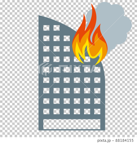 Illustration of fire in high-rise buildings,... - Stock Illustration ...