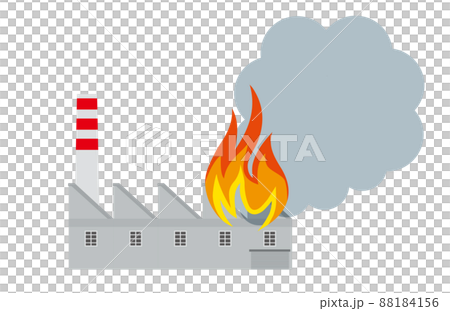工廠火災、火災插圖、非人壽保險地震災害圖像 88184156