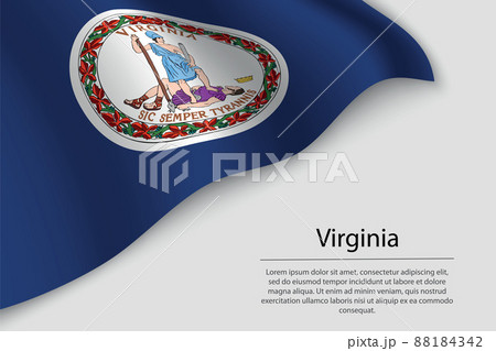 Wave flag of Virginia is a state of United States. Wave flag of Virginia is a state of United States. 88184342