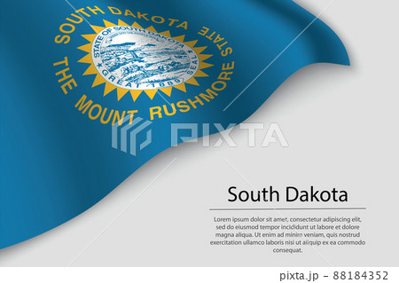 Wave flag of South Dakota is a state of United States. Wave flag of South Dakota is a state of United States. 88184352
