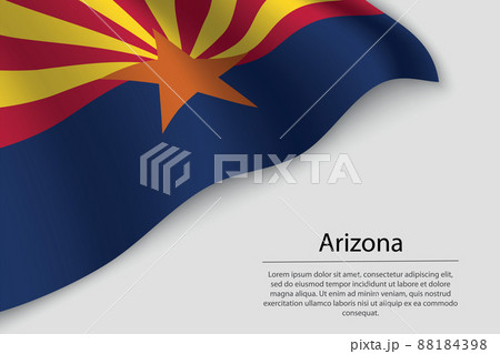 Wave flag of Arizona is a state of United States. Wave flag of Arizona is a state of United States. 88184398