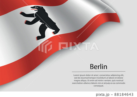 Wave flag of Brandenburg is a state of Germany. Banner or ribbon