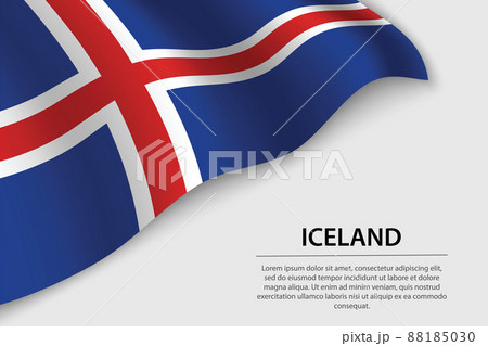 Wave flag of Iceland on white background. Banner or ribbon vecto Wave flag of Iceland on white background. Banner or ribbon vecto 88185030
