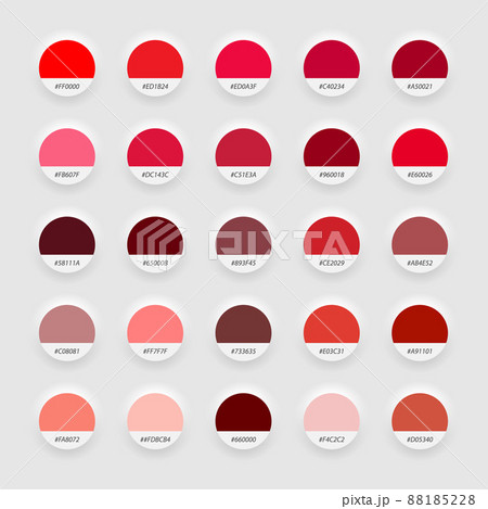 Shades of red swatch color palette. Neomorphism Style template for your design Shades of red swatch color palette. Neomorphism Style template for your design 88185228