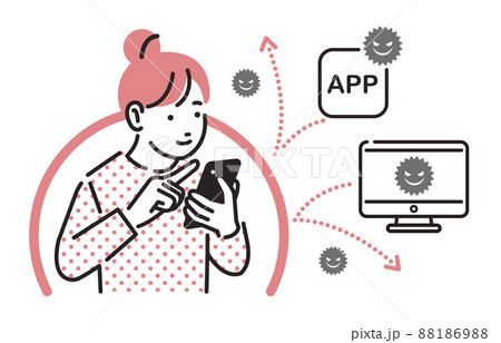 人物 スマホのフィルタリング_女の子 88186988