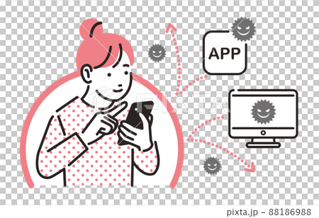人物 スマホのフィルタリング_女の子 88186988