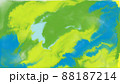 緑と青の混ざり合う水彩イメージ背景 88187214