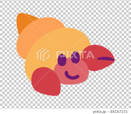 Right-facing hermit crab deformed illustration 88187231