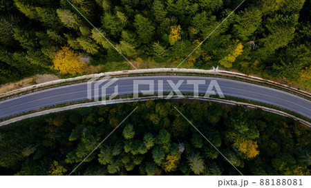 Road in the mountains. Aerial photography Road in the mountains. Aerial photography 88188081