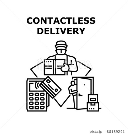 Contactless Delivery Vector Concept Illustration Contactless Delivery Vector Concept Illustration 88189291