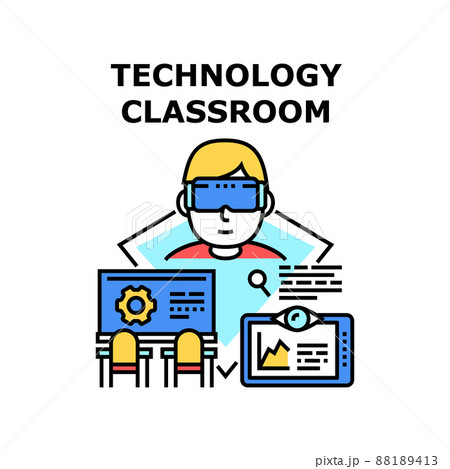 Technology Classroom Vector Concept Illustration 88189413