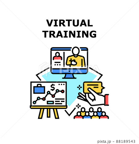 Virtual Training Vector Concept Color Illustration 88189543