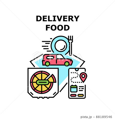 Delivery Food Vector Concept Color Illustration Delivery Food Vector Concept Color Illustration 88189546